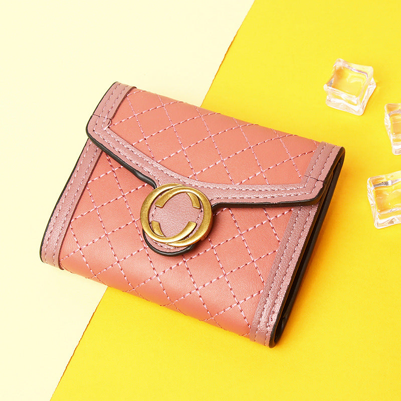 Petit portefeuille femme luxe rose foncé