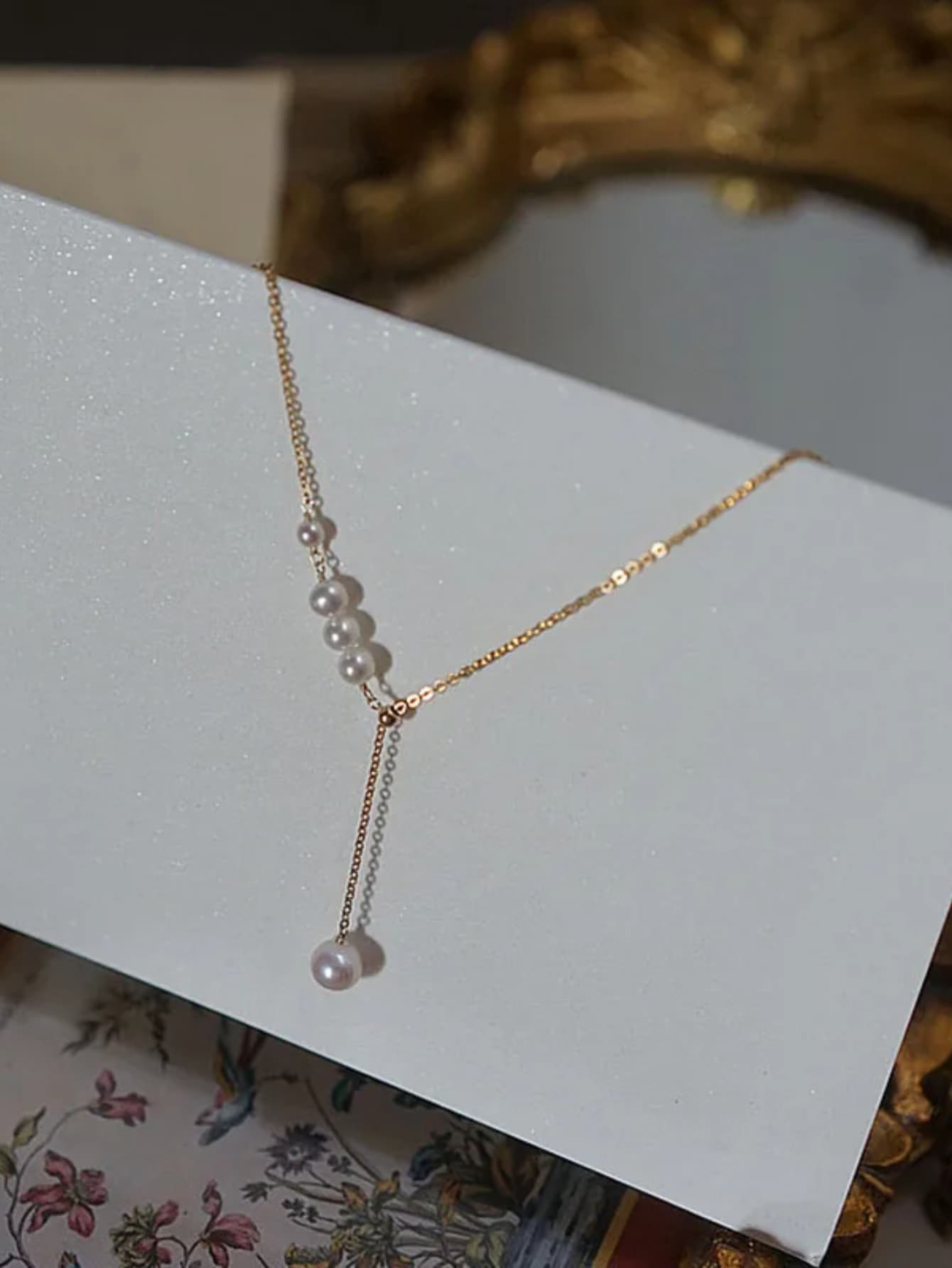 Collier pendant avec perles pour femme classe