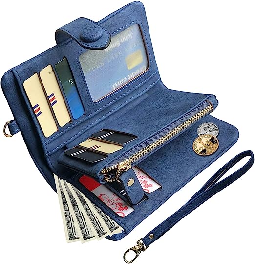 Petit portefeuille femme bleu intérieur