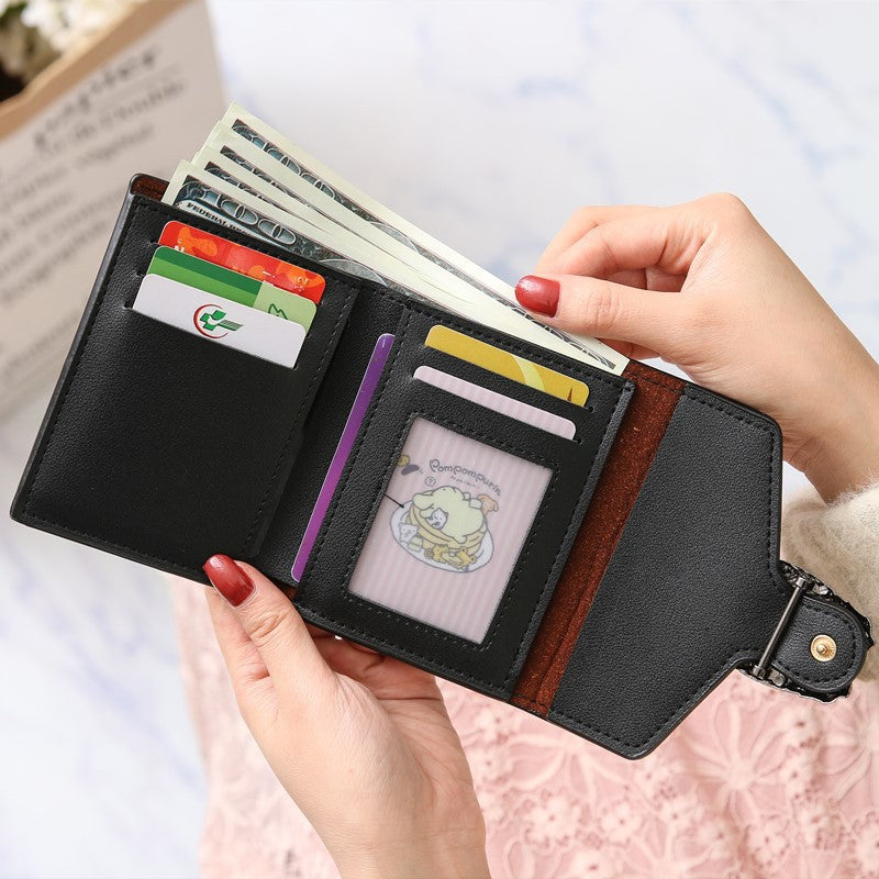 Petit portefeuille chic intérieur détails