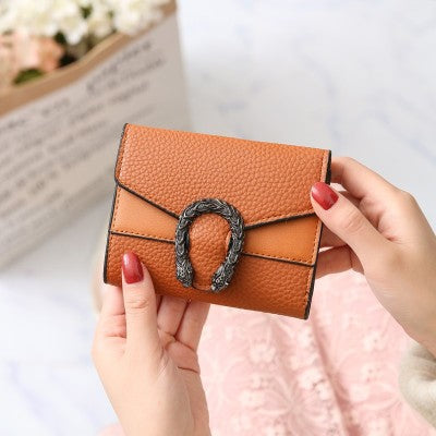 Petit portefeuille chic orange