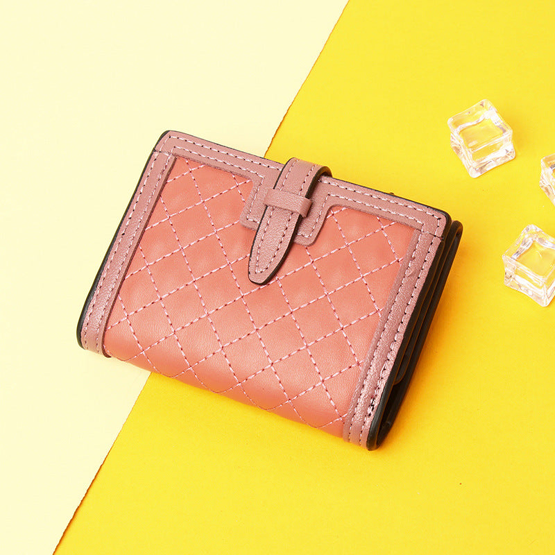 Portefeuille petit format élégant rose foncé