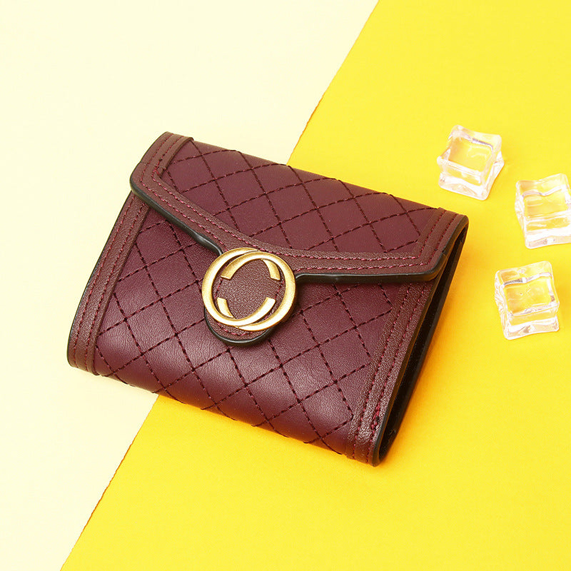 Petit portefeuille femme luxe bordeaux