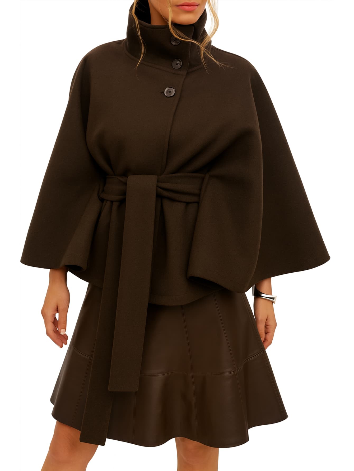 Cape marron manteau femme
