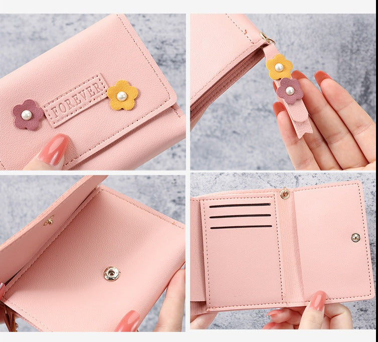 Petit portefeuille à fleurs détails