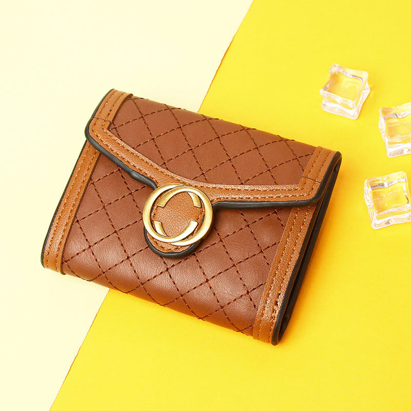 Petit portefeuille femme luxe marron