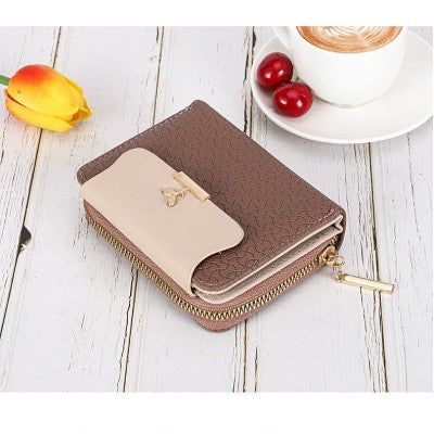 Petit portefeuille marron original femme