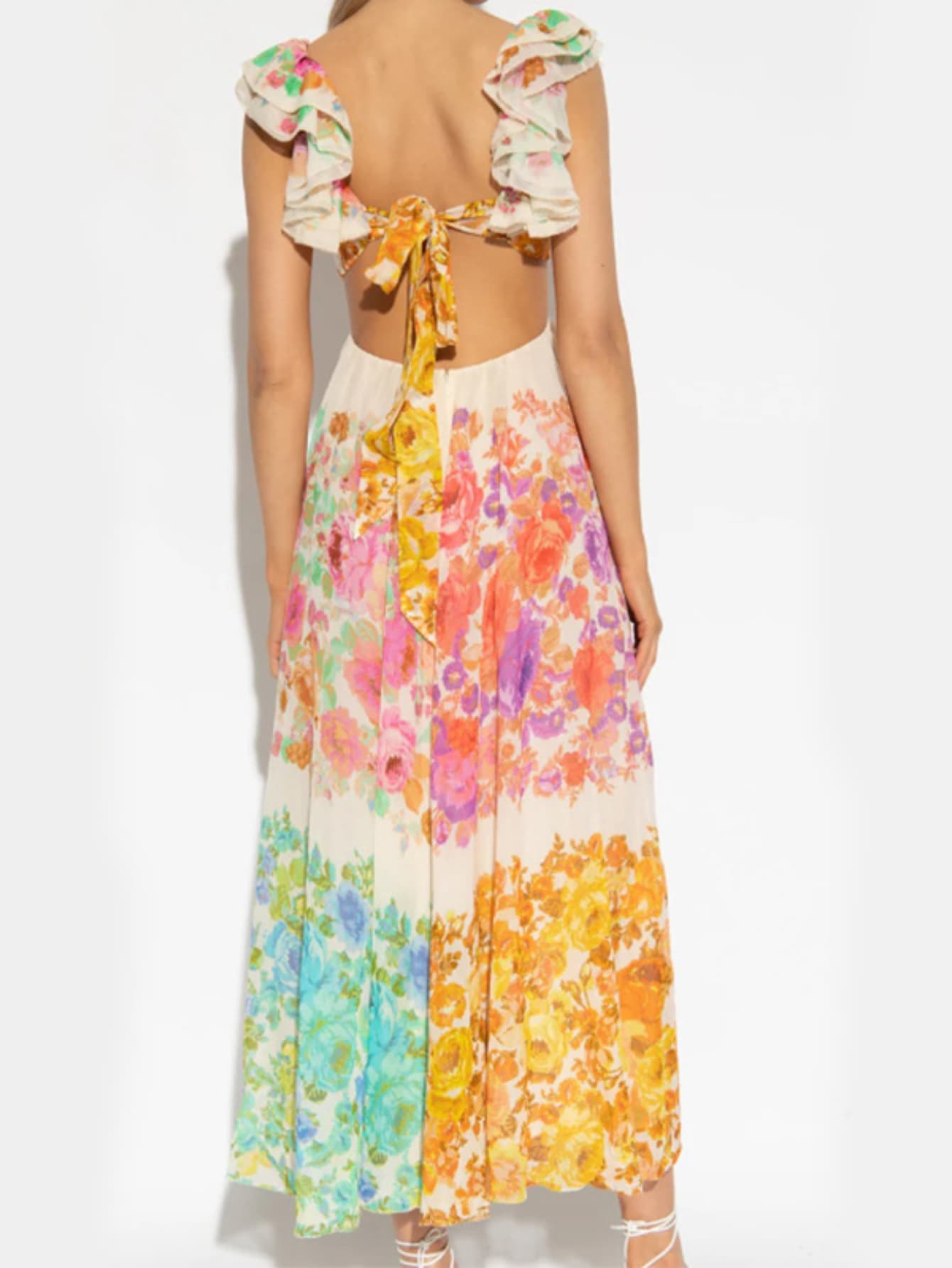 Robe d'été colorée dos nu