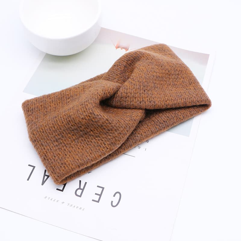 Bandeau en laine Tanya-Marron- - Belishop