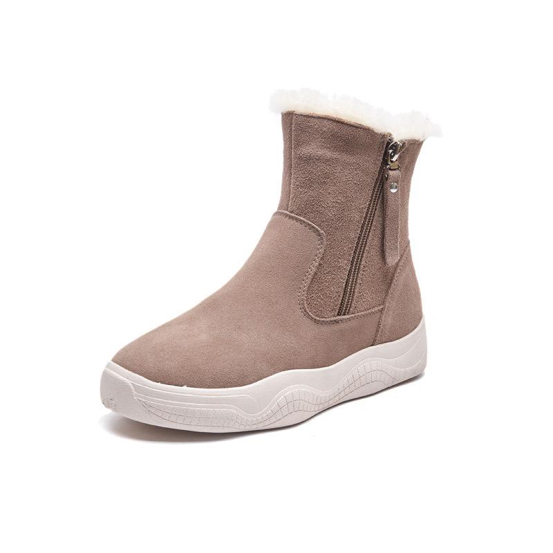 Bottes Martin pour femme en cuir avec fermeture éclair latérale