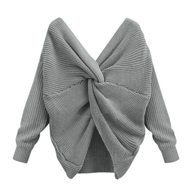 Chandail noué réversible-Gris - Taille Unique- - Belishop