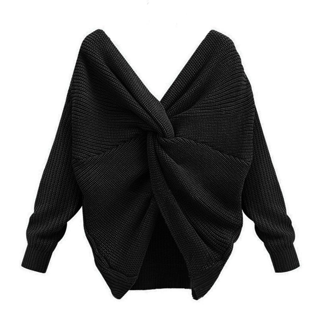 Chandail noué réversible-Noir - Taille Unique- - Belishop