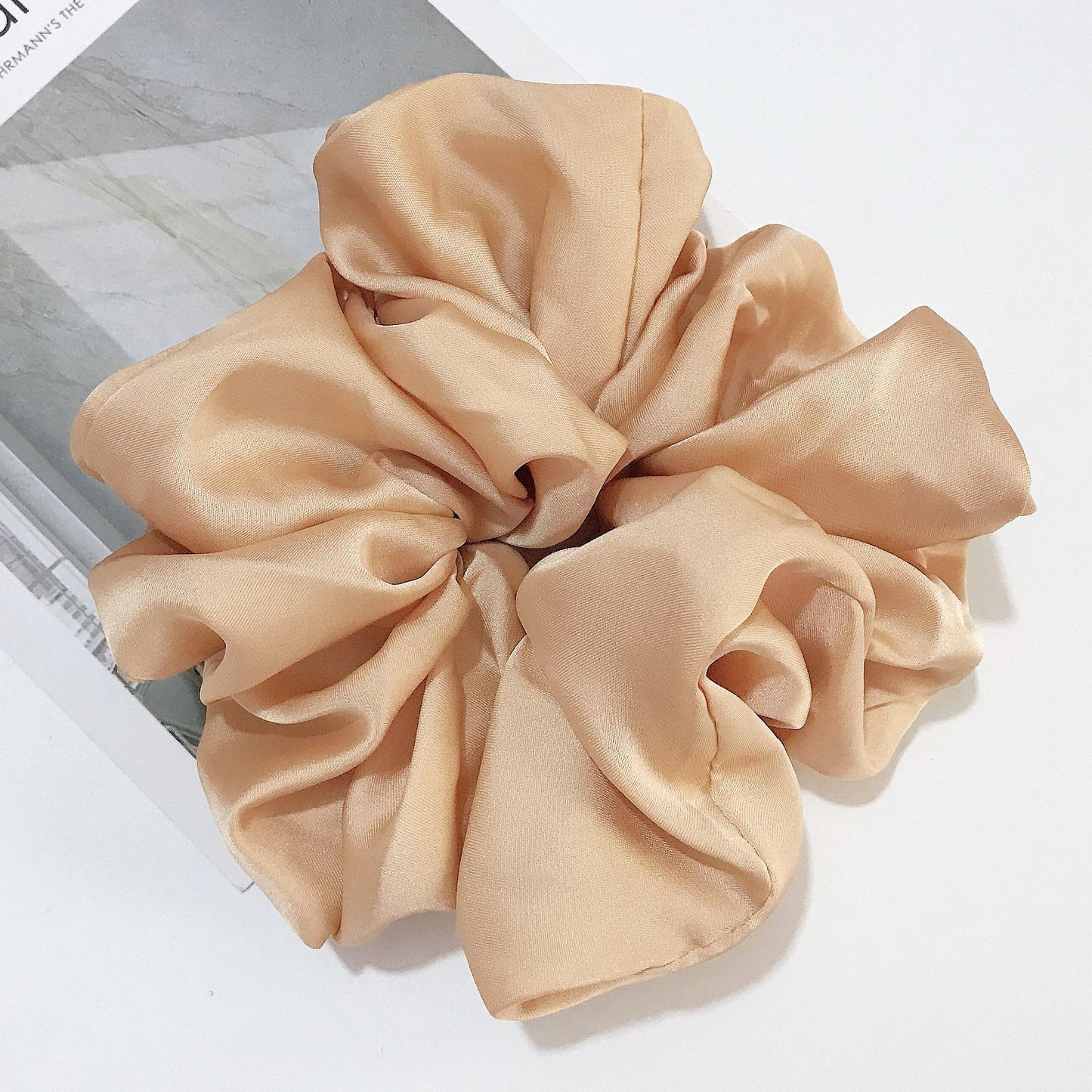 Chouchou XXL en soie-Beige- - Belishop