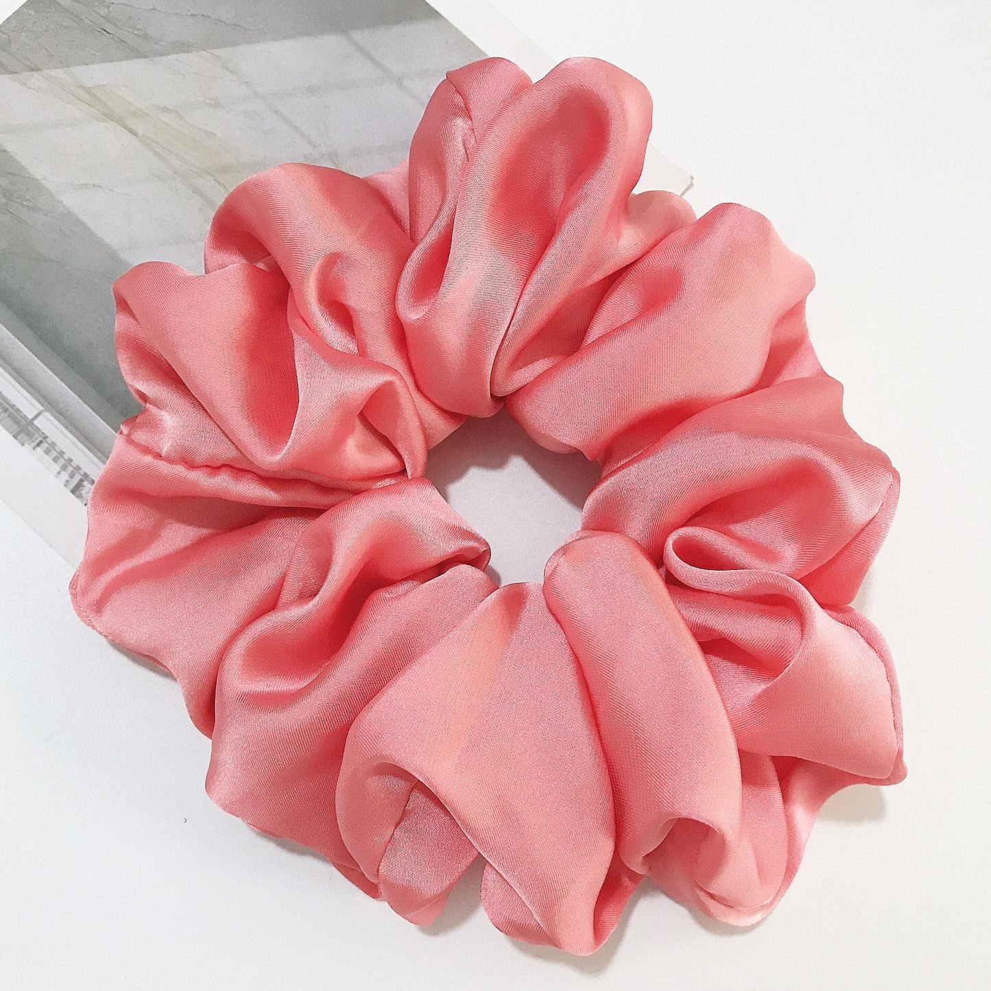 Chouchou XXL en soie-Rose- - Belishop
