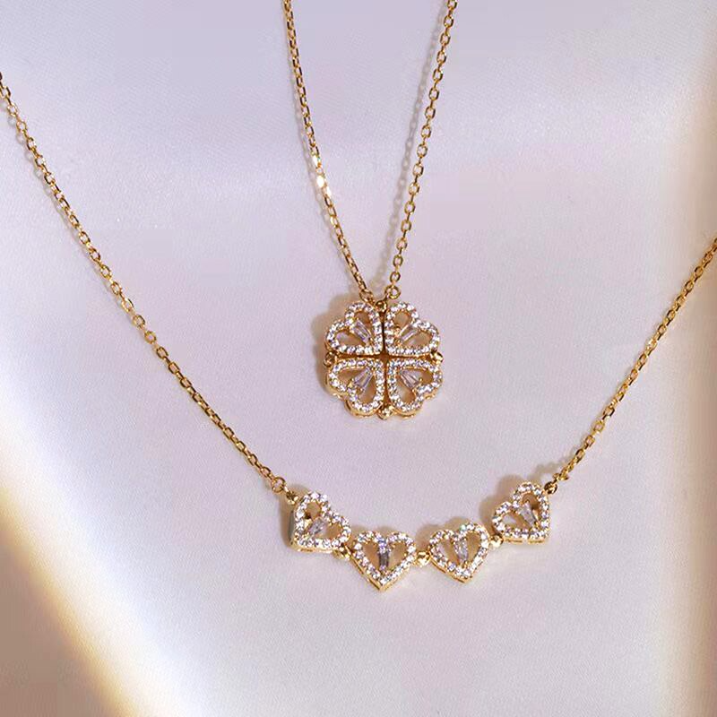 collier trèfle a quatre feuilles