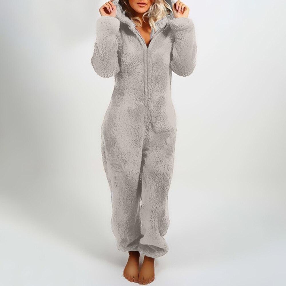 Combi-pyjama Pilou pilou ourson-Gris-S- - Belishop