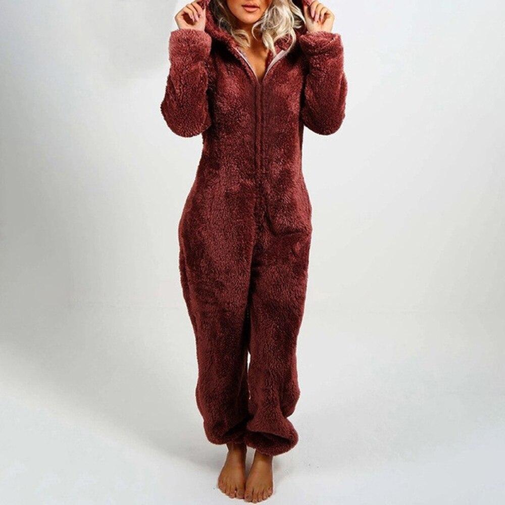 Combi-pyjama Pilou pilou ourson-Rouge-S- - Belishop