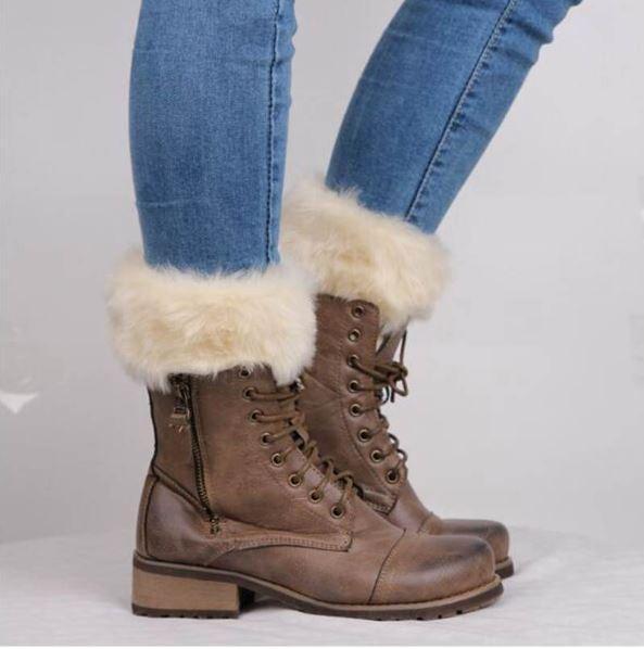 Guêtres Fourrure-Beige- - Belishop