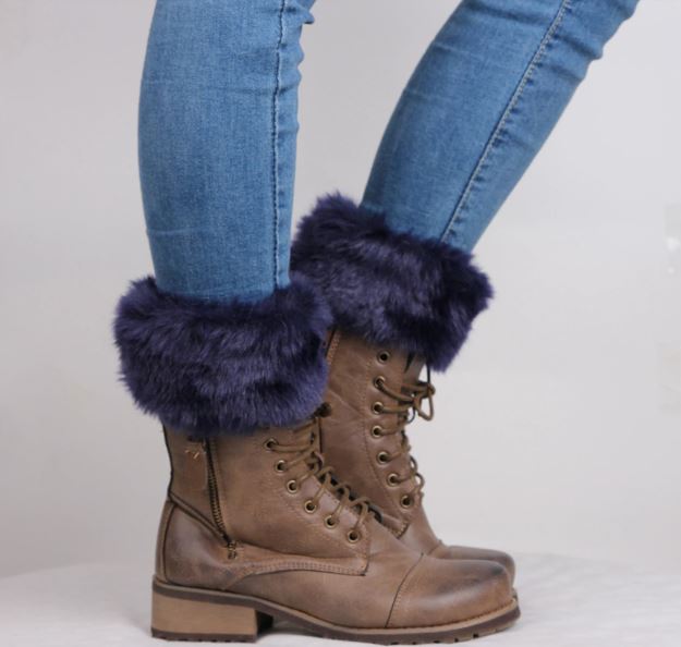 Guêtres Fourrure-Bleu- - Belishop
