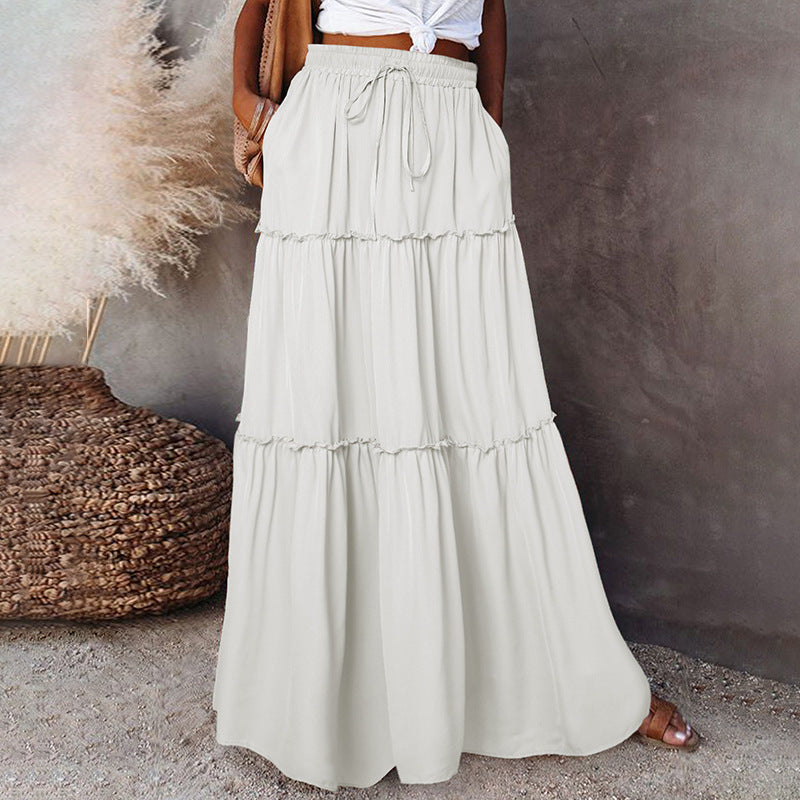 Jupe hippie unie blanc