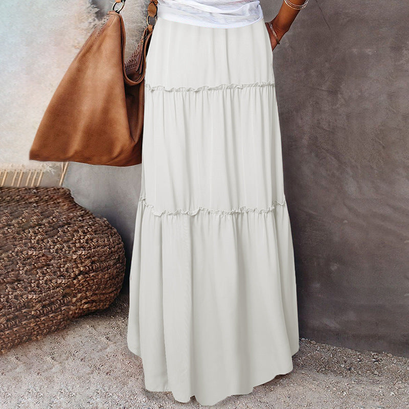 Jupe hippie unie blanc dos