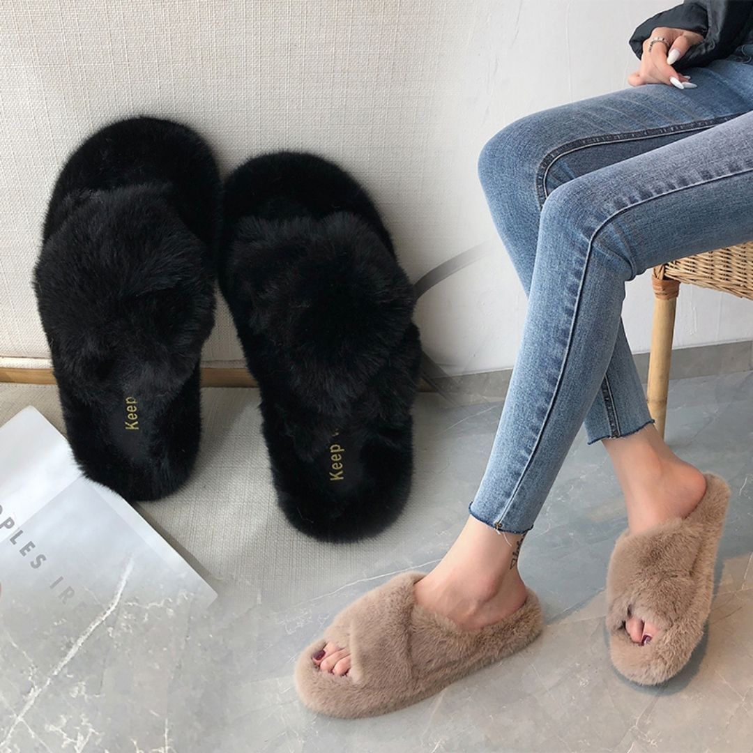 Pantoufles fourrure Gemma- - Belishop
