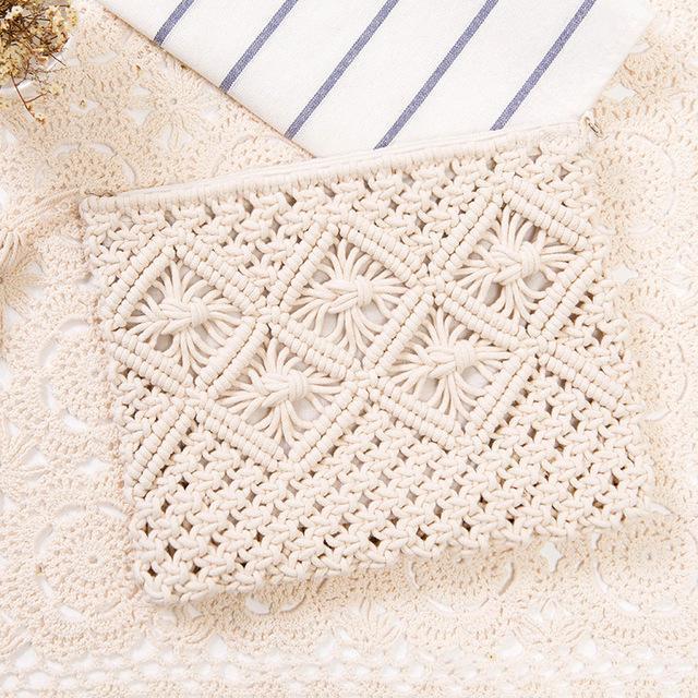Pochette bohème blanche