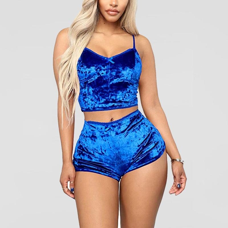Pyjama deux pièces-Bleu électrique-S- - Belishop