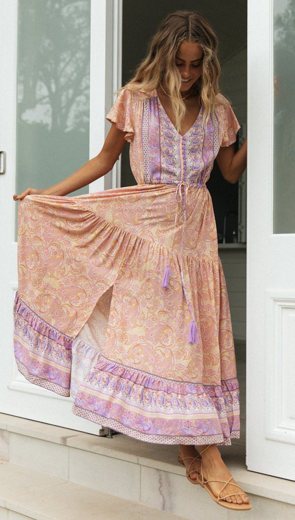Robe hippie rose