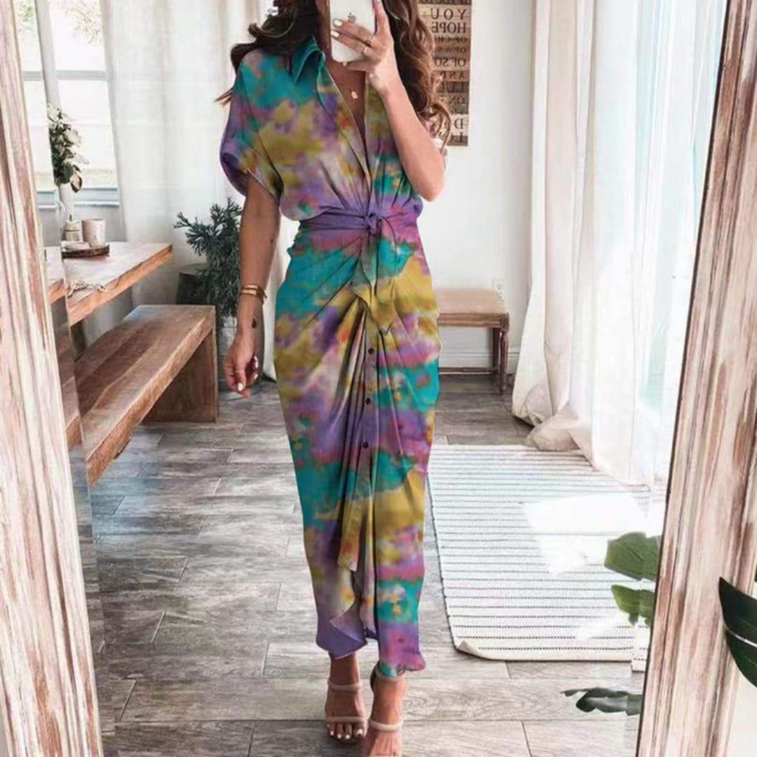Robe longue Amélia-S-Violet- - Belishop