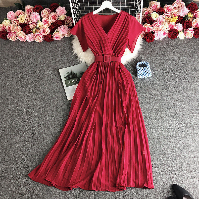 Robe longue Nila-Rouge-Taille Unique- - Belishop