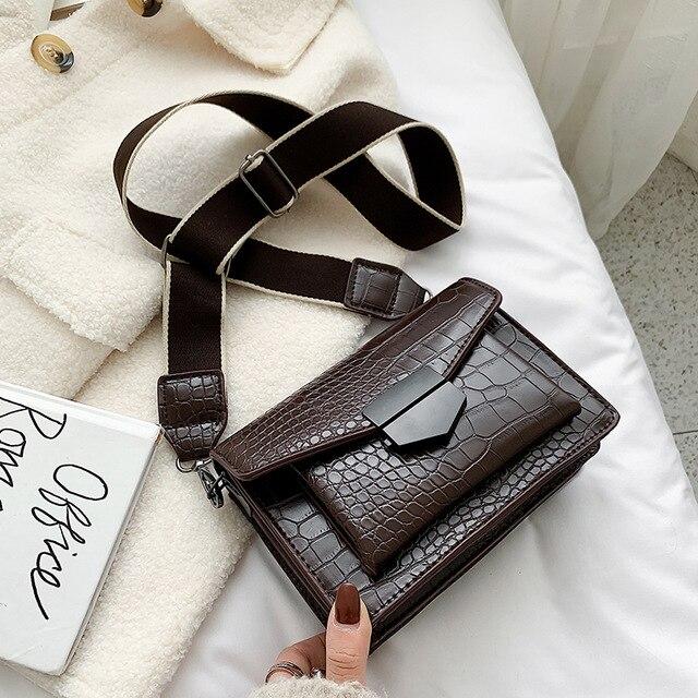 SAC À BANDOULIÈRE TIANCAI-Café-19.5cmx14cmx6.5cm- - Belishop