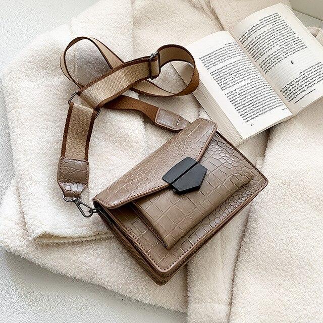 SAC À BANDOULIÈRE TIANCAI-Kaki-19.5cmx14cmx6.5cm- - Belishop