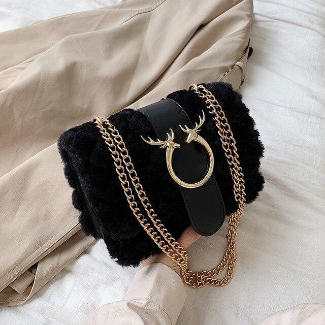 Sac à Bandoulière Emma Peluche-Noir- - Belishop