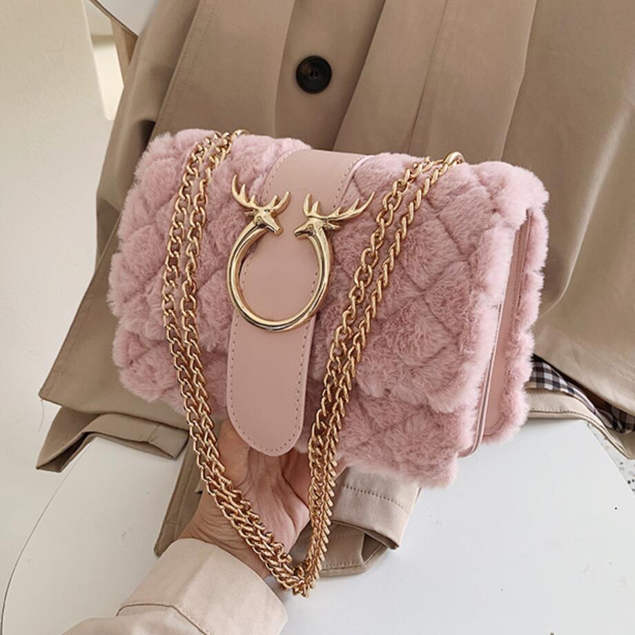 Sac à Bandoulière Emma Peluche-Rose- - Belishop