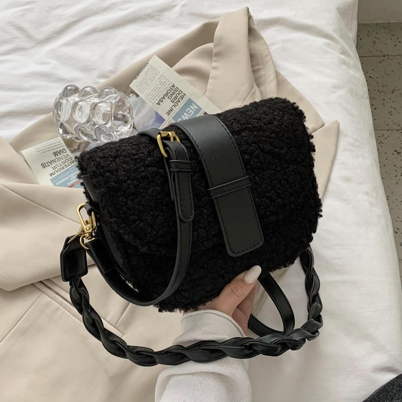 Sac à bandoulière Moumoute-Noir-21.5 X 9 X 17 CM- - Belishop