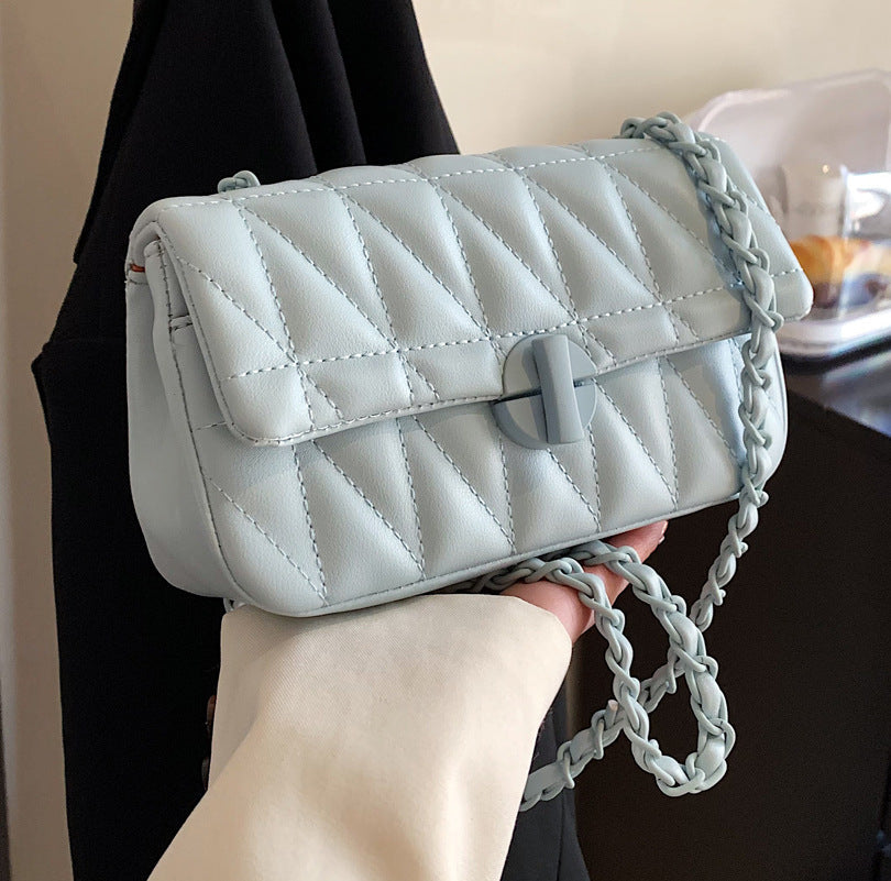 Sac à bandoulière matelassé Elly-Bleu- - Belishop