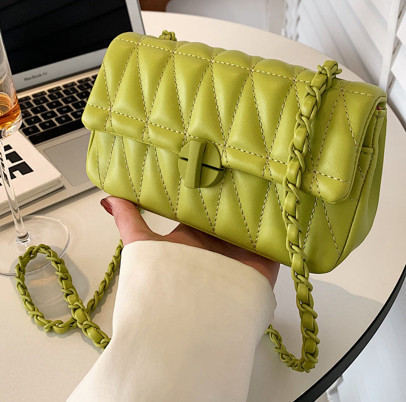 Sac à bandoulière matelassé Elly-Vert- - Belishop