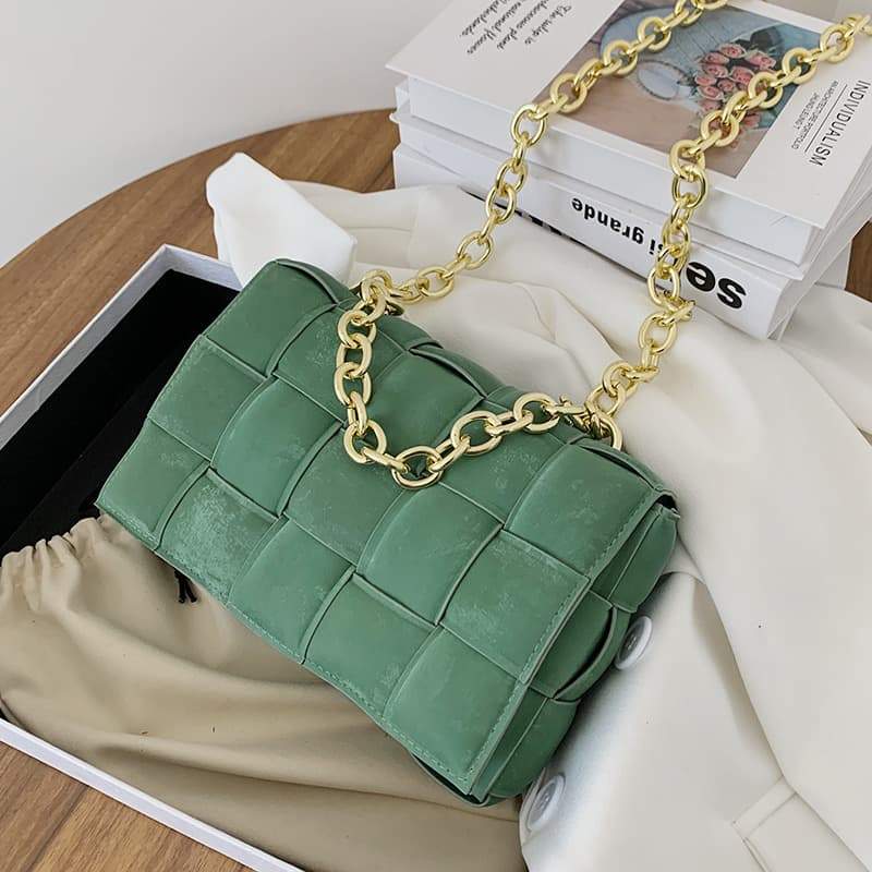 Sac à main Lucie-Vert-Velours- - Belishop