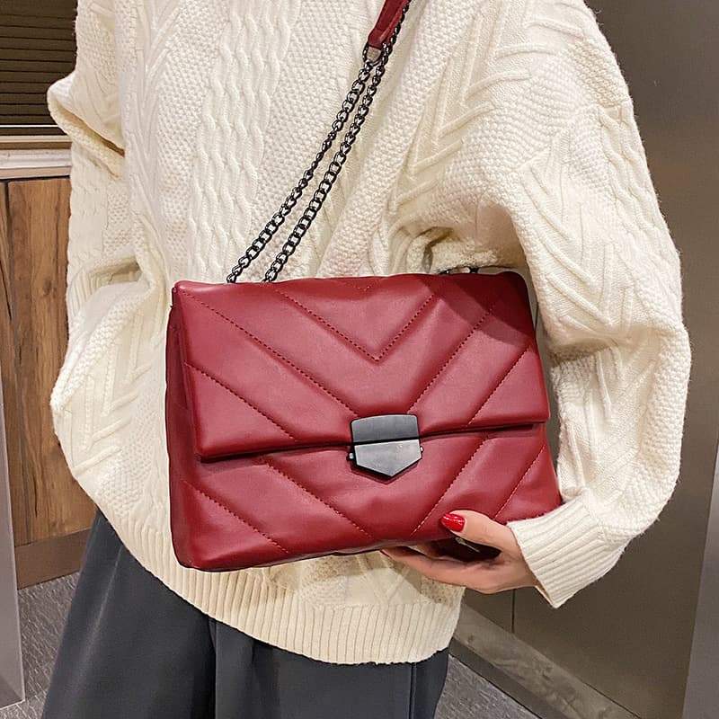 Sac matelassé Elsa-Rouge- - Belishop