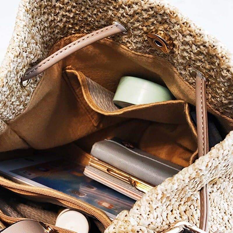 Sac seau en paille- - Belishop