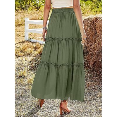 Jupe hippie unie verte dos
