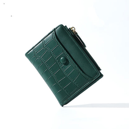 Petit portefeuille femme crocodile vert