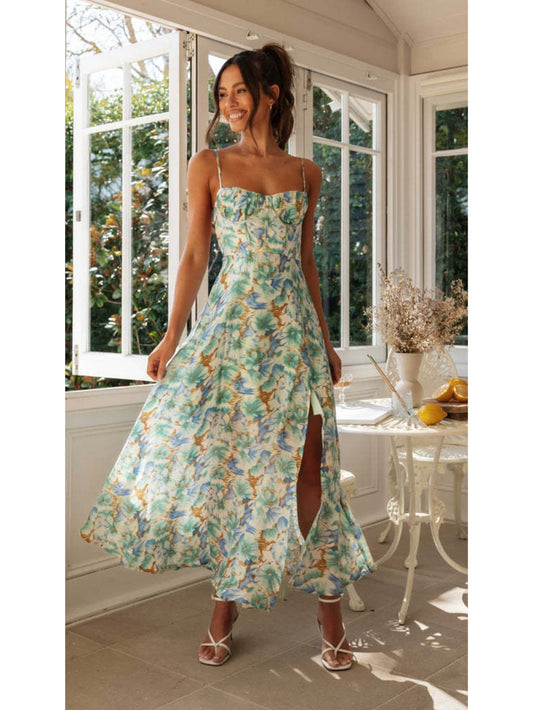 Robe dos nu imprimé floral