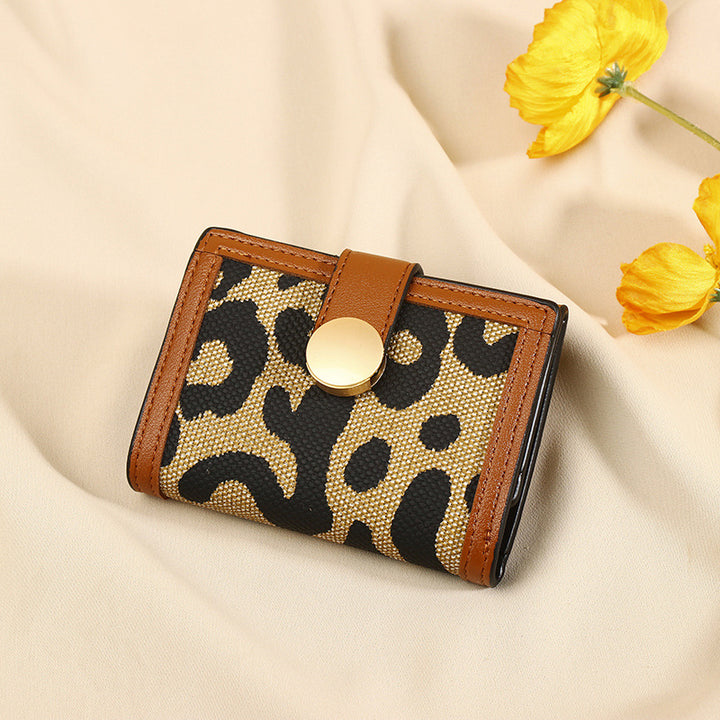 Petit portefeuille femme leopard marron