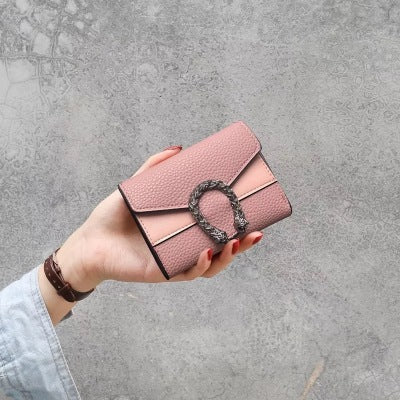 Petit portefeuille chic rose