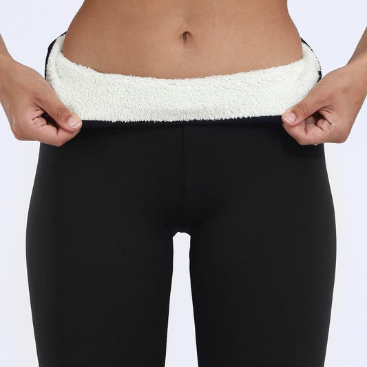 Legging polaire noir intérieur blanc