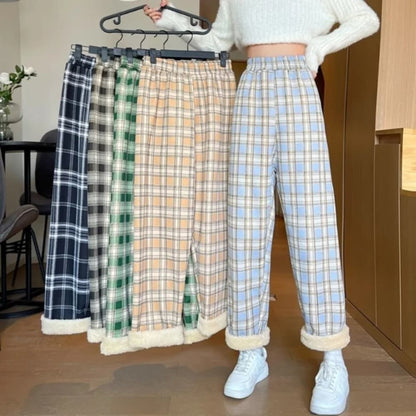 Pantalon pilou à carreaux style américain