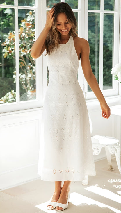 Robe longue hippie blanche