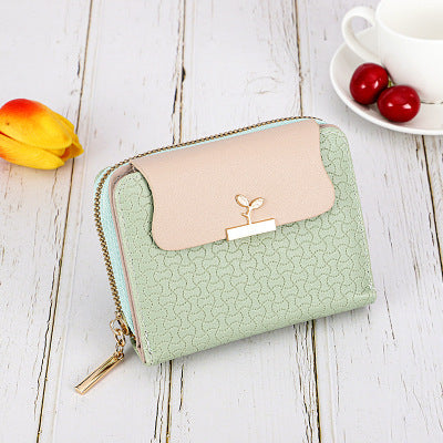 Petit portefeuille original femme vert